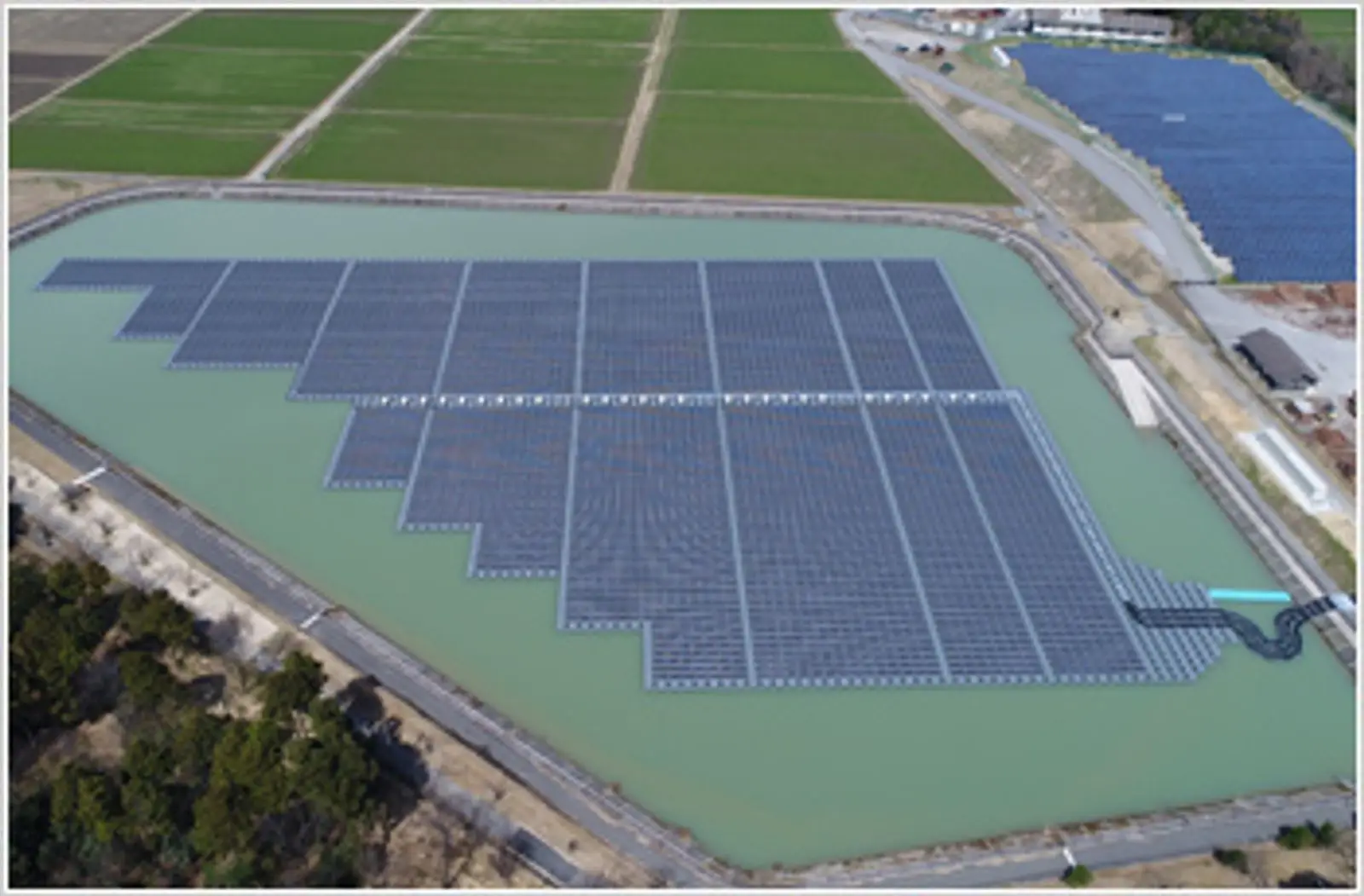 愛知川沿岸土地改良区様（向山調整池水上メガソーラー発電所）